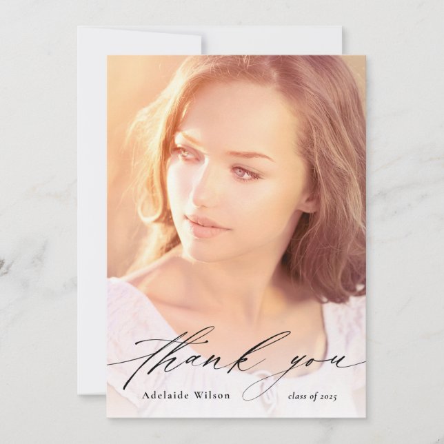 Anpassningsbar Studenten Tack med Fullt Photo Kort (Framsida)