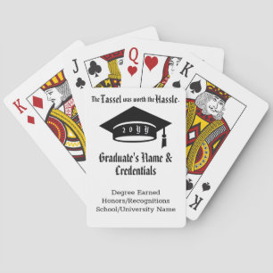 Anpassningsbar Studenten Tassel, Namn Class Black Casinokort