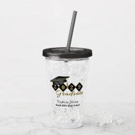 Anpassningsbar Studentfest Black Guld Take Away Mugg