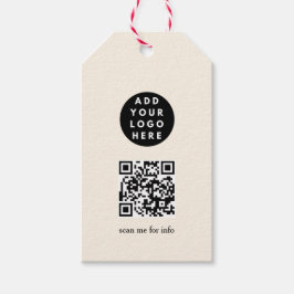 Anpassningsbar stugaffär Logotyp QR-kod Presentetikett