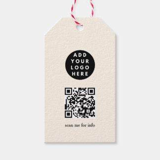Anpassningsbar stugaffär Logotyp QR-kod Presentetikett