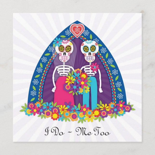 Anpassningsbar Sugar Döskallars and Flowers - Lila (Baksida)