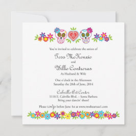 Anpassningsbar Sugar Döskallars and Flowers - Oran Inbjudningar