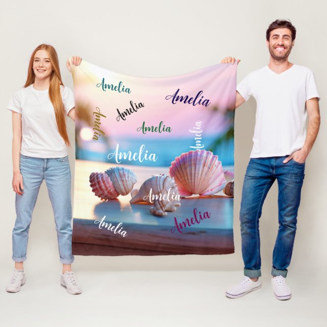 Anpassningsbar Summer Beach Elegant Fleecefilt (På plats)