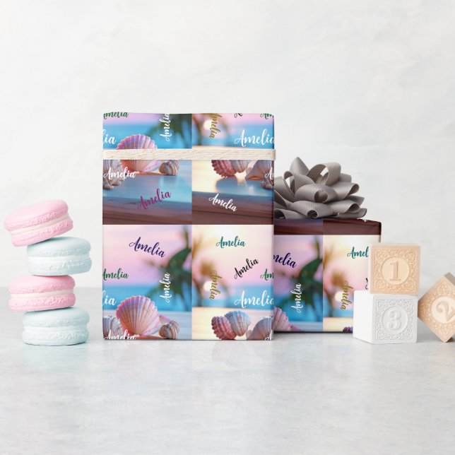 Anpassningsbar Summer Beach Elegant Presentpapper (Baby Shower)