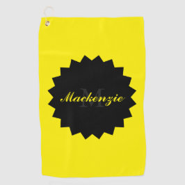 Anpassningsbar Sunny Gult Golf Towel med Namn och