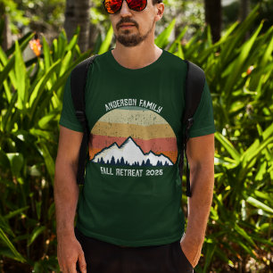 Anpassningsbar Sunset Fall Family Reunion Grönt Mo T Shirt