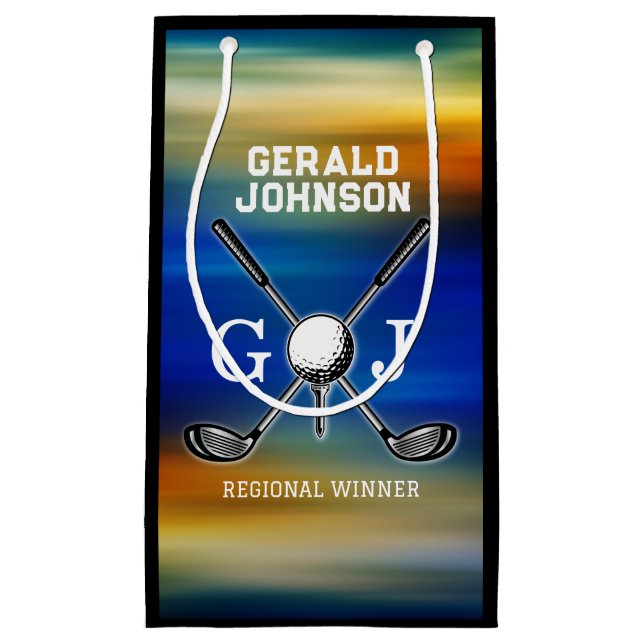 Anpassningsbar Sunset Golf Monogram Design (Framsidan)