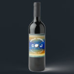 Anpassningsbar Sunset Golf Monogram Design Vinflaska Etikett<br><div class="desc">Eleganten Golf Monogram Design från Edward Eksi med minimal Anpassningsbar. Enkel modifiering av INITIALER och TEXTS efter dina behov.</div>