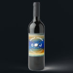 Anpassningsbar Sunset Golf Monogram Design Vinflaska Etikett<br><div class="desc">Eleganten Golf Monogram Design från Edward Eksi med minimal Anpassningsbar. Enkel modifiering av INITIALER och TEXTS efter dina behov.</div>