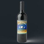 Anpassningsbar Sunset Golf Monogram Design Vinflaska Etikett<br><div class="desc">Eleganten Golf Monogram Design från Edward Eksi med minimal Anpassningsbar. Enkel modifiering av INITIALER och TEXTS efter dina behov.</div>