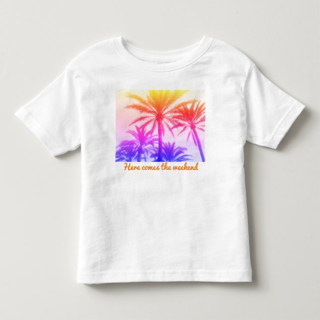 anpassningsbar Sunset Handflatan Träd T-Shirt - He (Framsida)