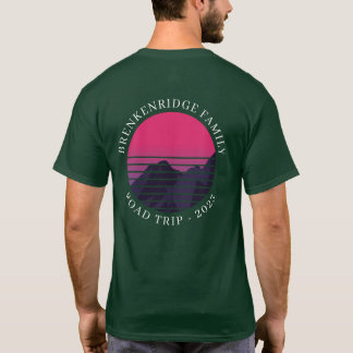 Anpassningsbar Sunset Retro Family Road Resa T Shirt
