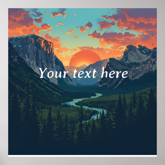 Anpassningsbar Sunset Wilderness Print - Personlig Poster (Framsidan)