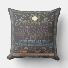 Anpassningsbar Sunshine Vintage Chalkboard Artwork Utomhuskudde