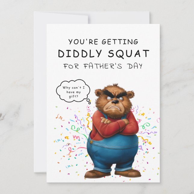 anpassningsbar Superskoj Grumpy Bear Fars dag Card Inbjudningar (Framsida)