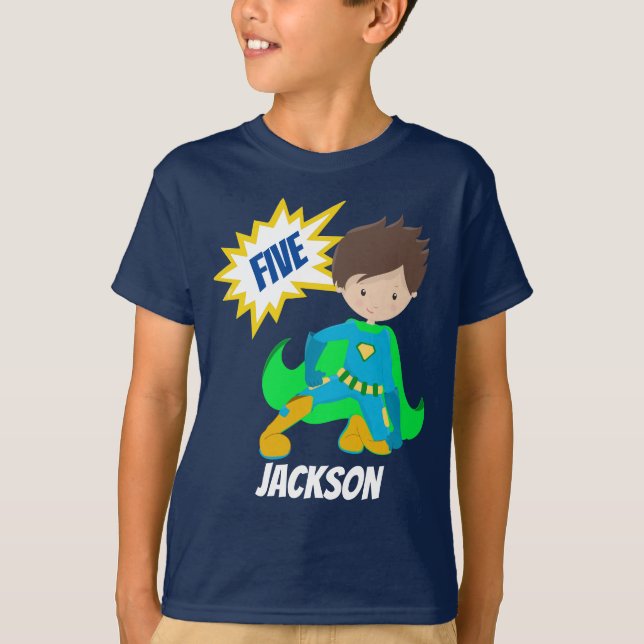 Anpassningsbar Superthea Action Bubble Födelsedags T Shirt (Framsida)