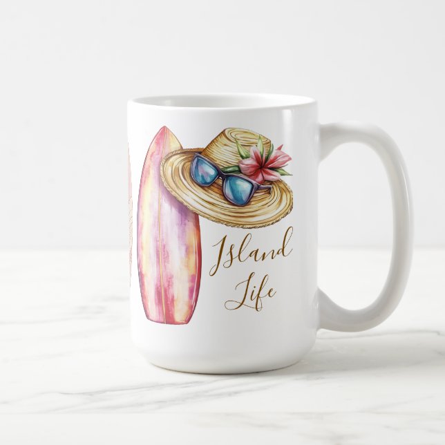 Anpassningsbar Surf’s Up Ö-liv  Kaffemugg (Höger)