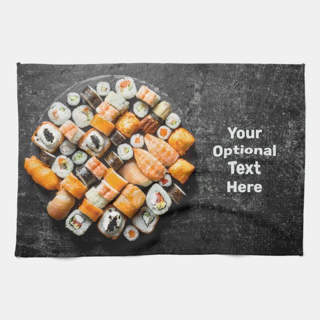 Anpassningsbar Sushi Platter Kökshandduk (Horisontell)