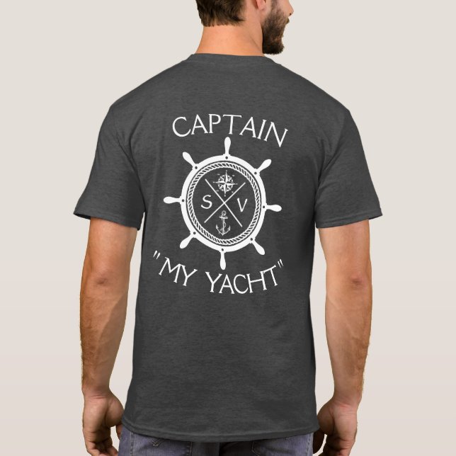 Anpassningsbar SV-segelfartygets Logotyp "Ditt nam T Shirt (Baksida)
