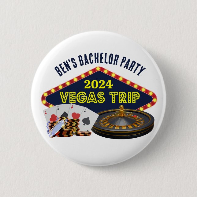 Anpassningsbar Svärmodelfest Las Vegas-resa Casino Knapp (Framsida)
