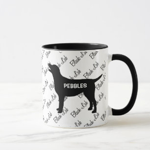 ANPASSNINGSBAR Svart lab Hund Silhouette Mugg