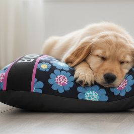 Anpassningsbar svart med Blåa blommor och dekor