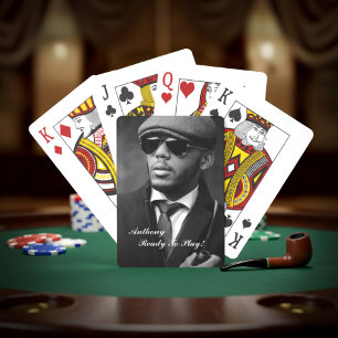 Anpassningsbar, svart och vit fotomodern Personlig Casinokort