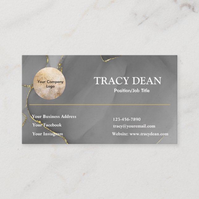 Anpassningsbar, svart och vit modern Professionell Visitkort (Framsida)