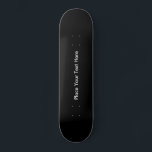 Anpassningsbar svart skateboard bräda 19,5 cm<br><div class="desc">Svart anpassningsbar Skateboard.Anpassa och anpassa genom att lägga till egen text i vitt på en svart bakgrund med solid elegant.</div>