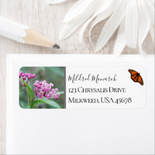 Anpassningsbar Swamp Milkweed Photo Native Wildblo Returadress Etikett