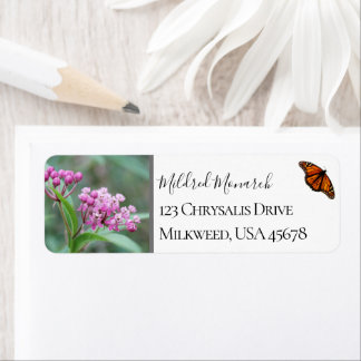 Anpassningsbar Swamp Milkweed Photo Native Wildblo Returadress Etikett
