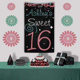 Anpassningsbar Sweet 16 Photo BackDrop