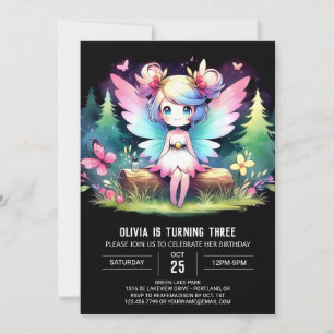 Anpassningsbar Sweet Fairy Birthday Inbjudningar
