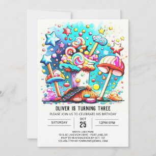 Anpassningsbar Sweet Lollipop Birthday Inbjudningar