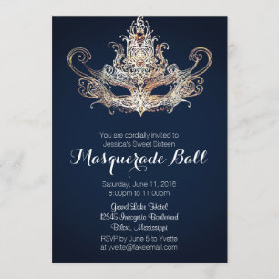 Anpassningsbar Sweet sixteen Masquerade Boll - flo Inbjudningar