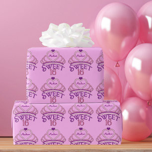 Anpassningsbar Sweet sixteen Rosa Tiara Presentpapper