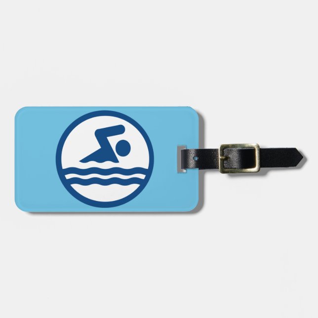 Anpassningsbar Swimming Luggage Tag Bagagebricka (Horisontell Framsida)