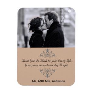 Anpassningsbar Swirls Wedding Favor Tack Photo Mag Magnet