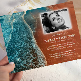 Anpassningsbar Sympathy Beach Funeral Tack Kort
