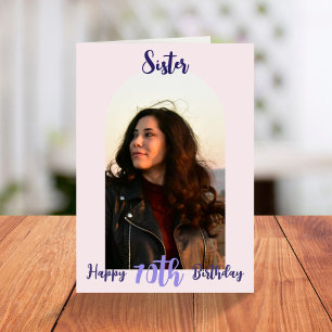 Anpassningsbar Syster 70:e födelsedag Rosa Foto Ar Kort
