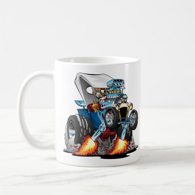 Anpassningsbar T-bucket Roadster Hotrod Tecknad Kaffemugg (Vänster)