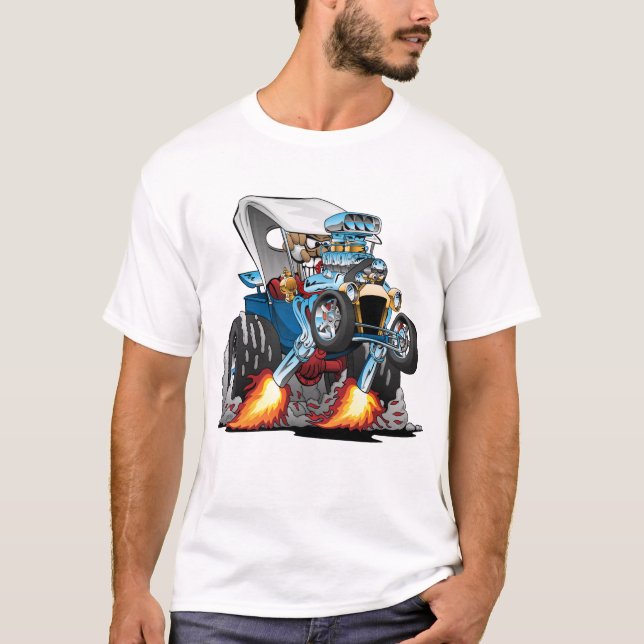 Anpassningsbar T-bucket Roadster Hotrod Tecknad T Shirt (Framsida)