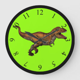Anpassningsbar T-Rex Kids Wall Clock Stor Klocka