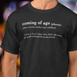 Anpassningsbar t-shirt för åldersordboksdefinition