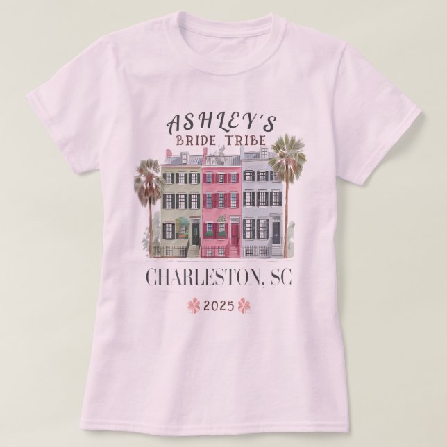 Anpassningsbar T-shirt för möhippa i Charleston (Design framsida)