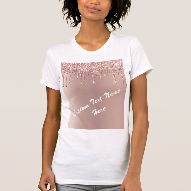 Anpassningsbar T-Shirt Gift ro Guld  Glitter (Framsida)
