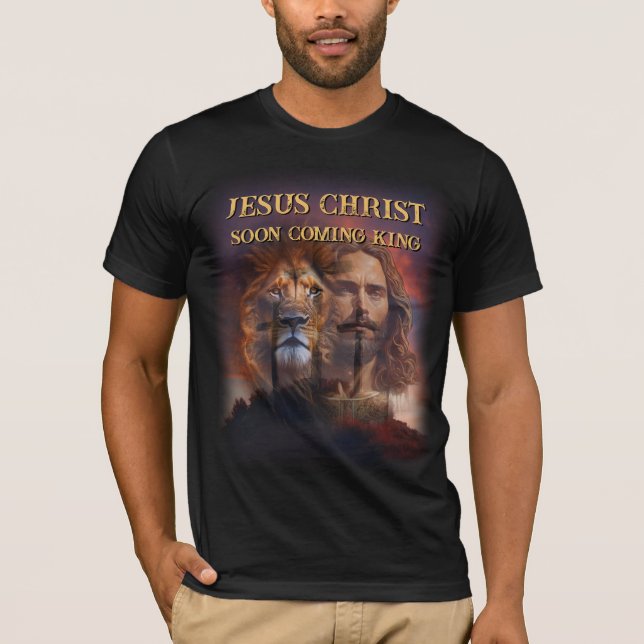 Anpassningsbar T-Shirt Jesus Kristus Snart kommer  (Framsida)