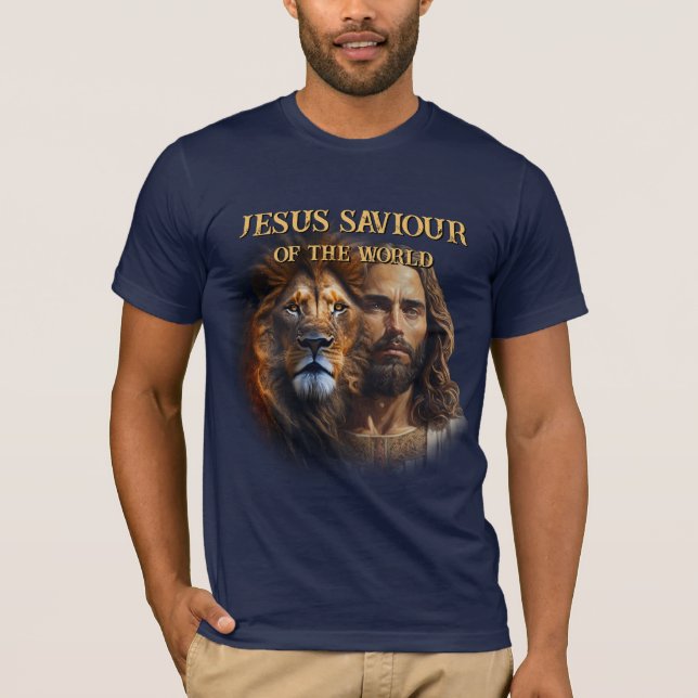 Anpassningsbar T-Shirt JESUS SAVIOR VÄRLDEN (Framsida)