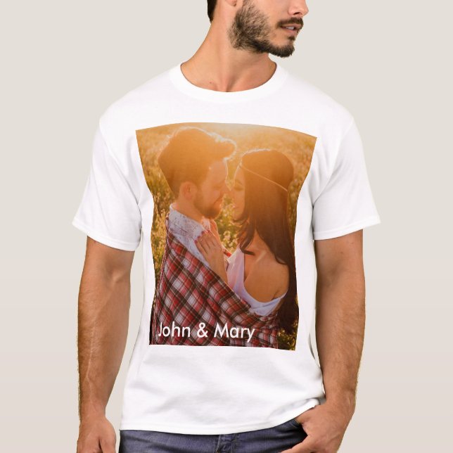 Anpassningsbar T-Shirt överför ditt foto och namn (Framsida)